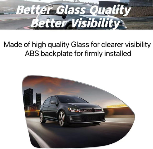 Passenger Side Mirror Glass Replacement for 2015-2021 Volkswagen VW Golf MK7, Golf Golf GTI, Golf R Golf SportWagen, Golf Alltrack, Jetta - Right ...